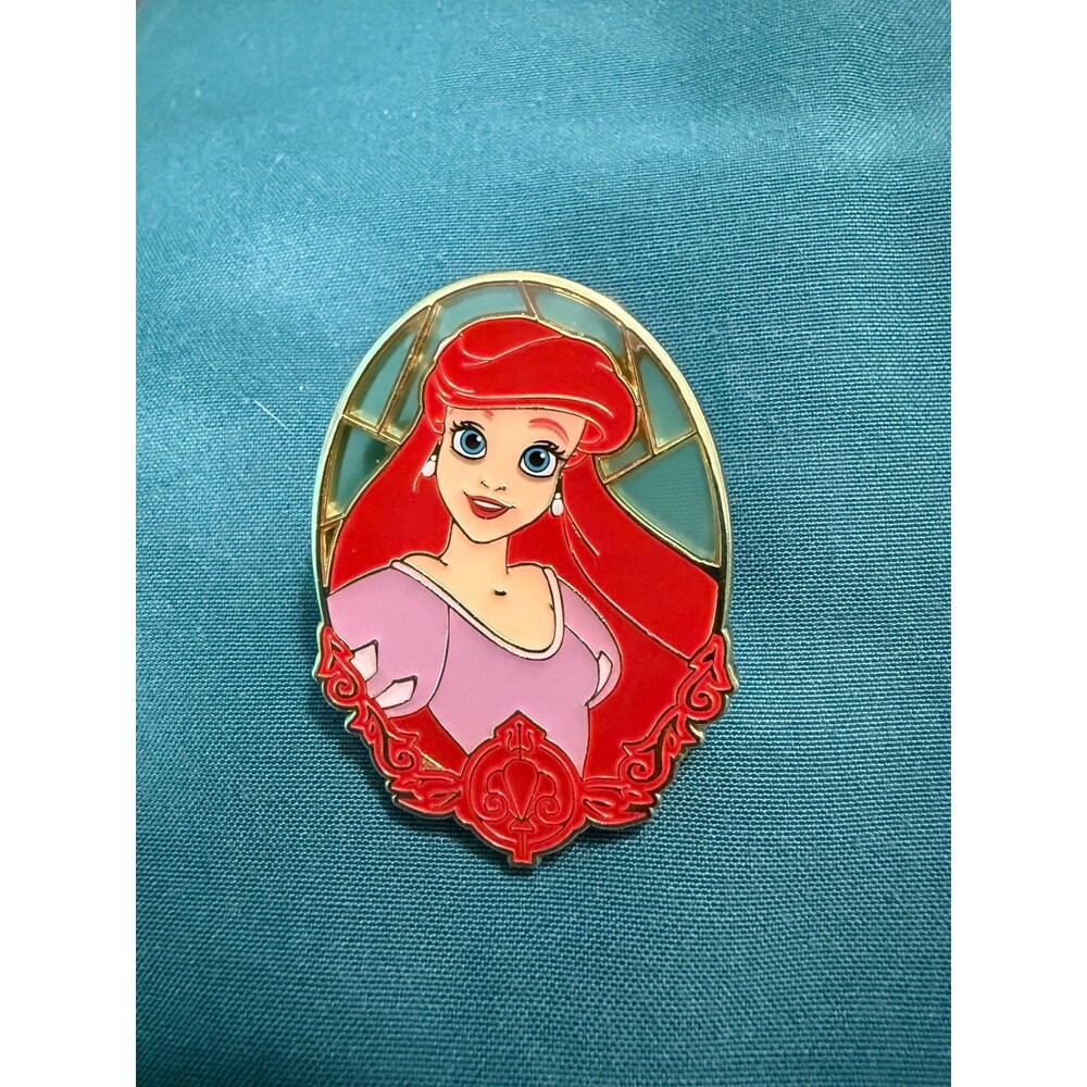 Loungefly Disney Princess Stained Glass Portrait pin featuring Ariel